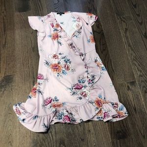 Cute floral print wrap dress